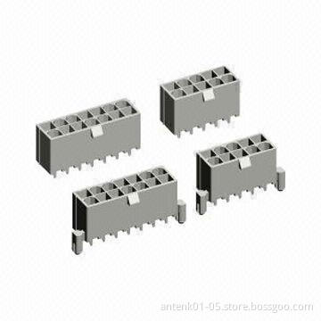 4.2mm Pitch Mini Fit Power Wafer Connectors, Straight Dip with or Without Pegs
